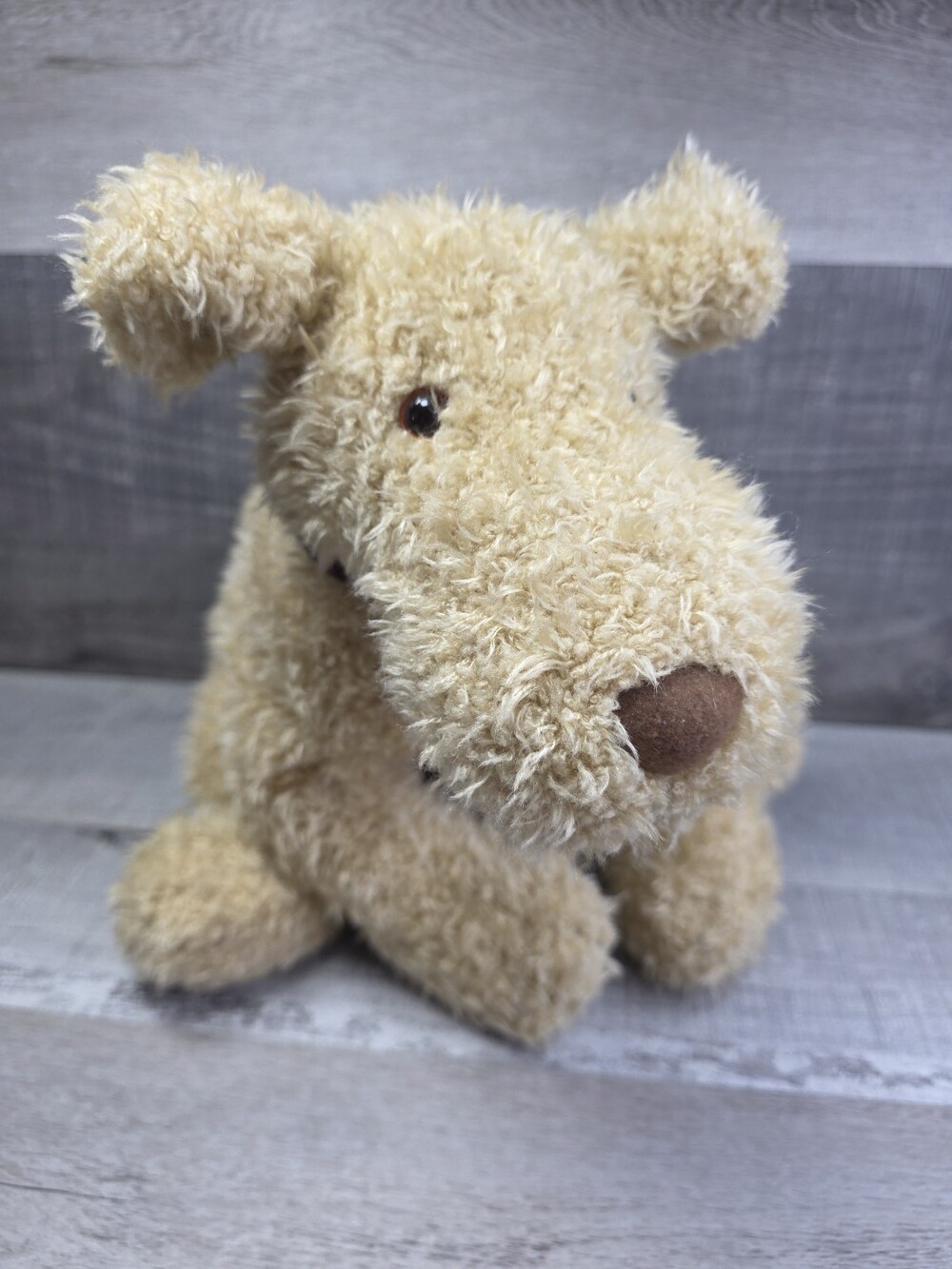Beige Afternoon Tea Plush Dog HW64 Stuffed Animal France Rare b288